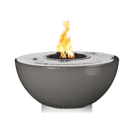 The Outdoor Plus 38 Round Sedona Fire, Water Bowl, GFRC Concrete, Natural Gray, Liquid Propane OPT-38FW360E12V-NGY-LP